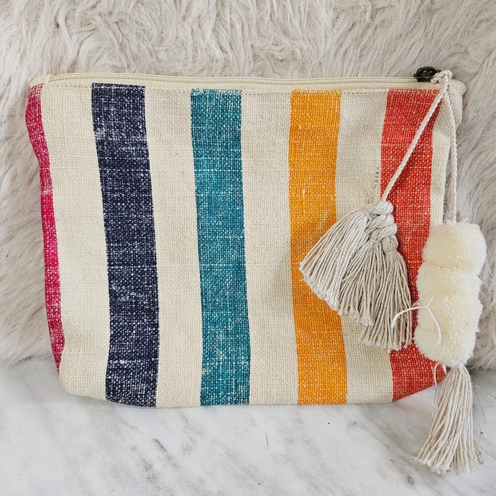 Shiraleah Chicago Colourful Boho Tassel Make Up Bag